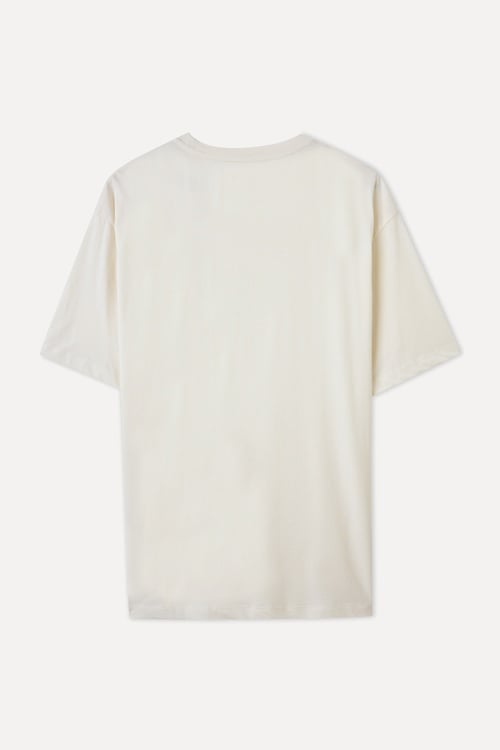  COMFORT FIT BASKILI BİSİKLET YAKA T-SHIRT