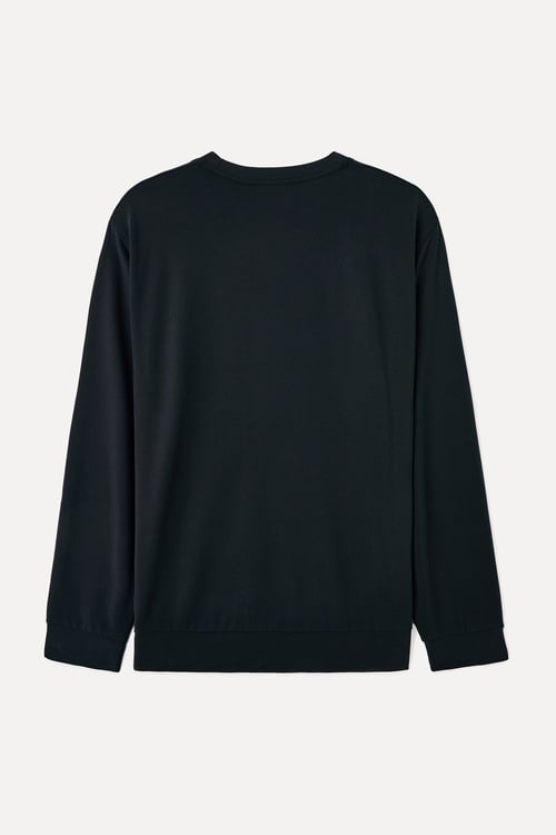 MODAL KARIŞIMLI BİSİKLET YAKA UZUN KOLLU T-SHIRT