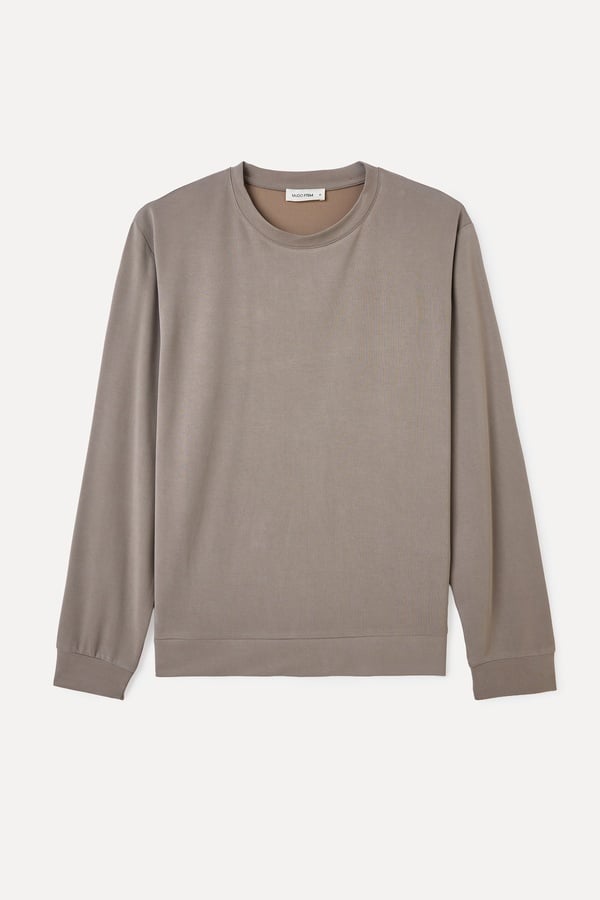 MODAL KARIŞIMLI BİSİKLET YAKA UZUN KOLLU T-SHIRT