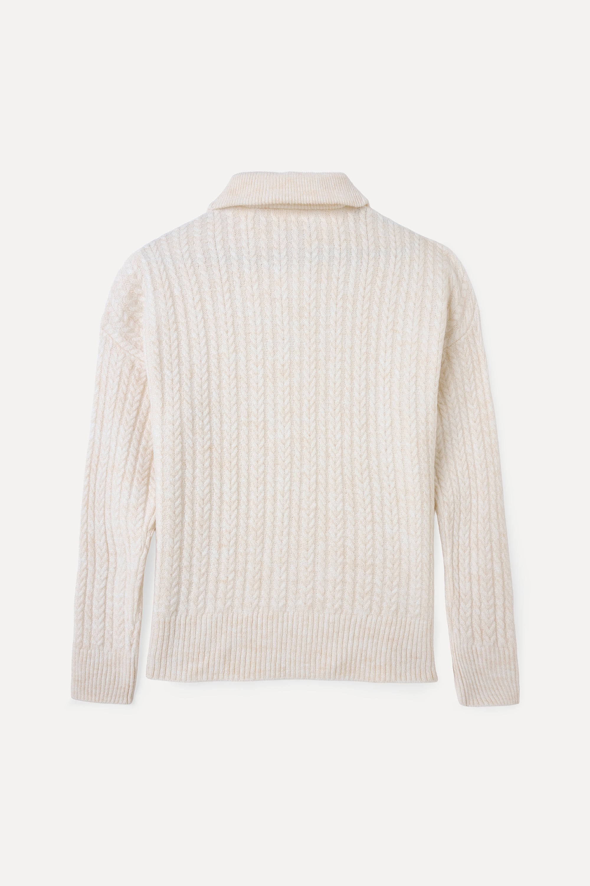 LOOSE FIT SAÇ ÖRGÜLÜ DİK YAKA KAZAK