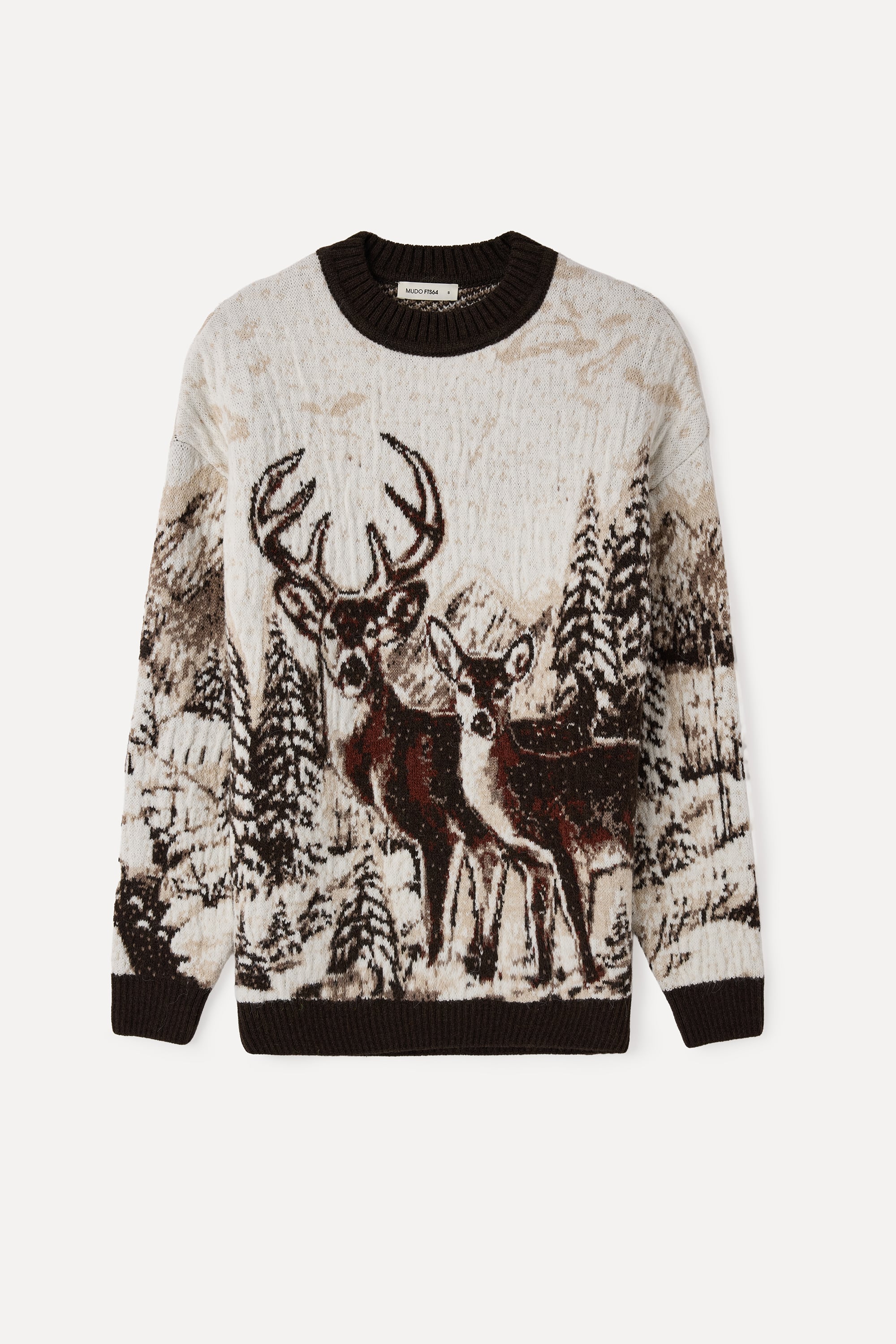 LOOSE FIT JAKARLI BİSİKLET YAKA KAZAK