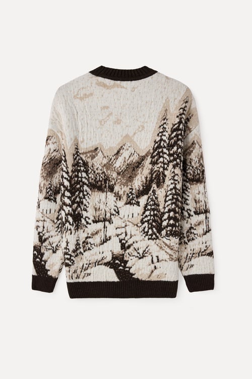 LOOSE FIT JAKARLI BİSİKLET YAKA KAZAK