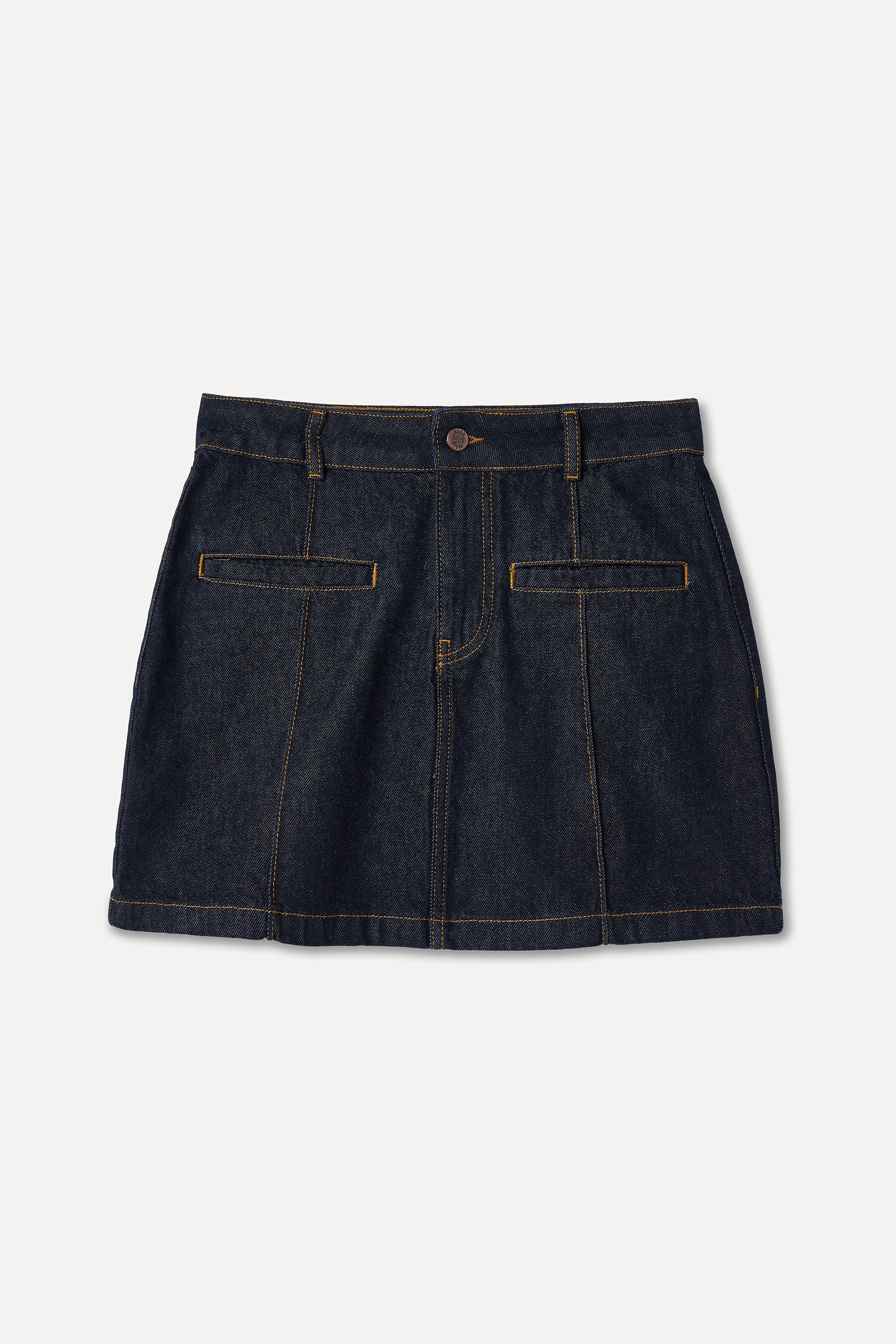 DİKİŞ DETAYLI MİNİ JEAN ETEK