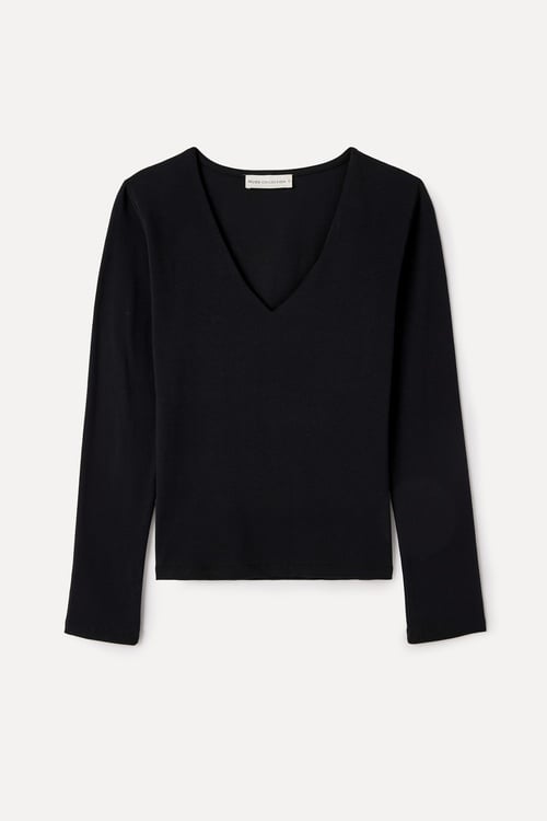  V YAKA UZUN KOLLU T-SHIRT