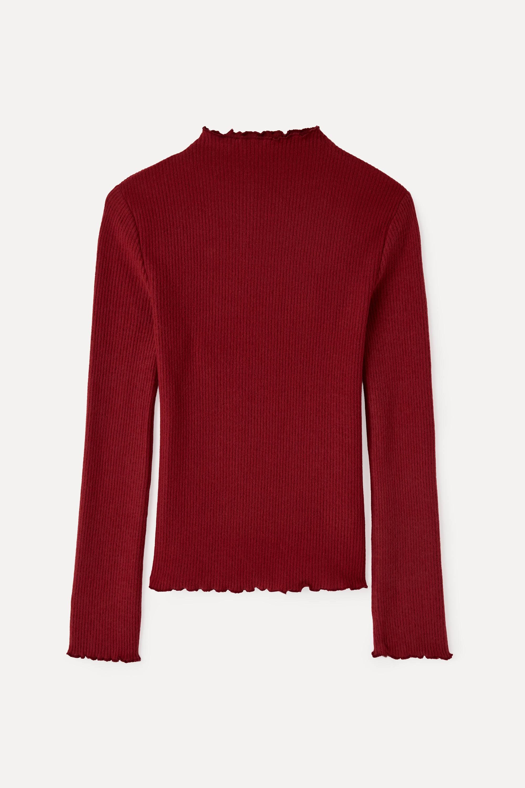 FITTED DİK YAKA UZUN KOLLU T-SHIRT