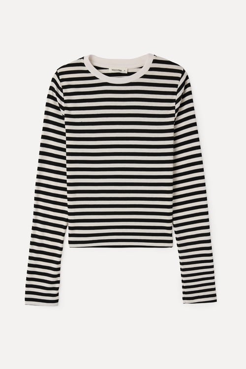 ÇİZGİLİ BİSİKLET YAKA UZUN KOLLU T-SHIRT