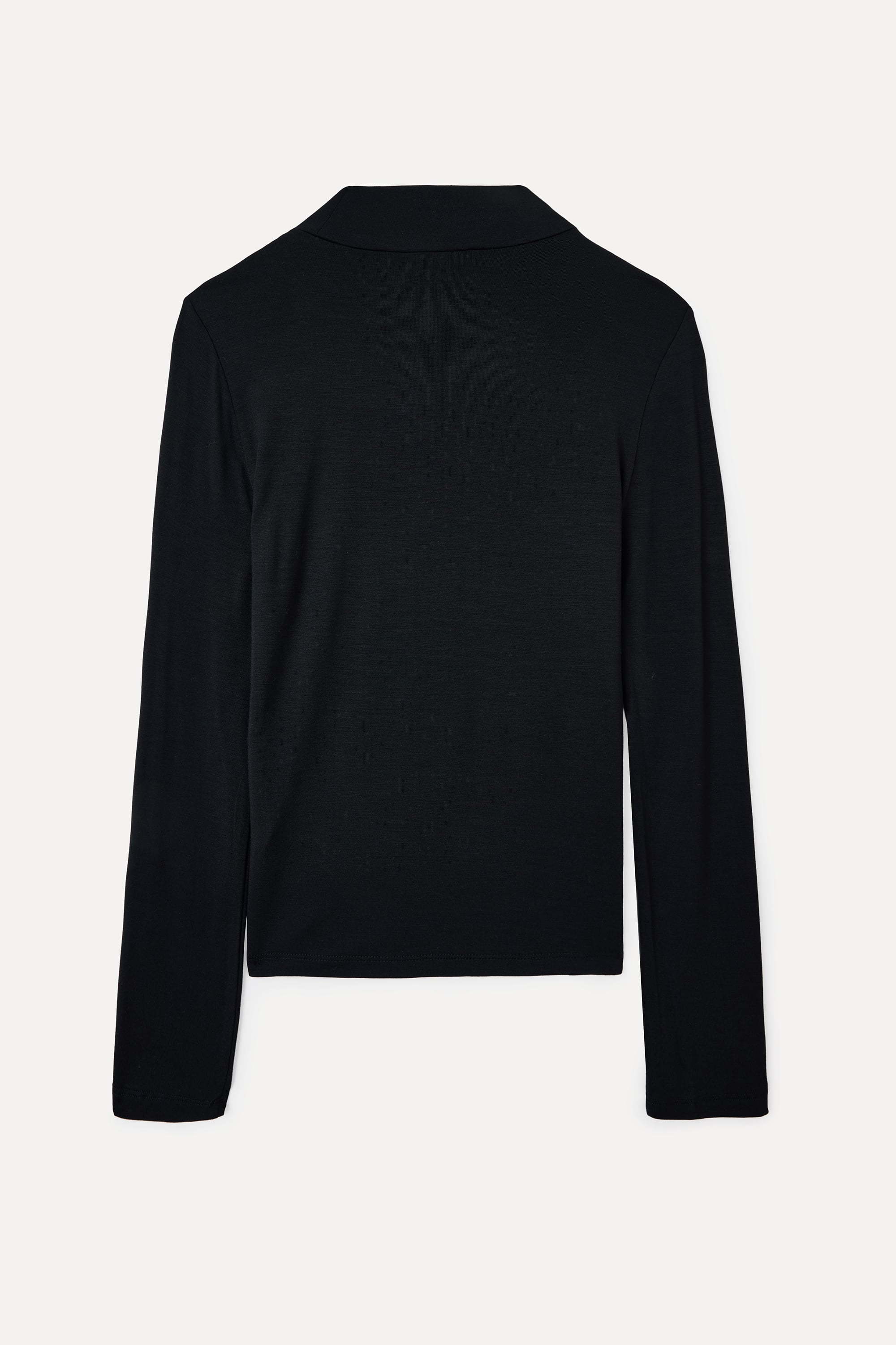 MODAL KARIŞIMLI DİK YAKA UZUN KOLLU T-SHIRT