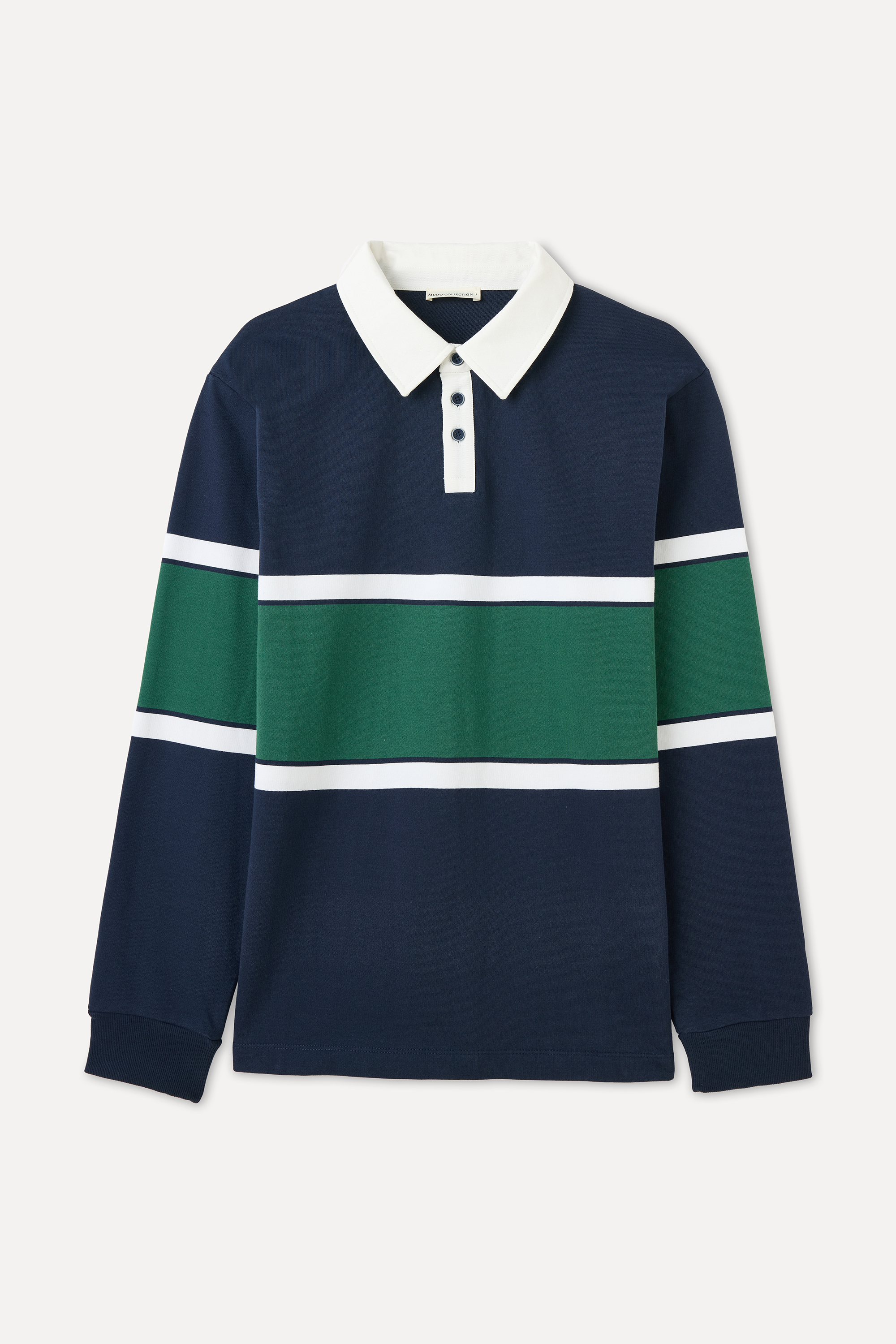 ÇİZGİLİ POLO YAKA SWEATSHIRT