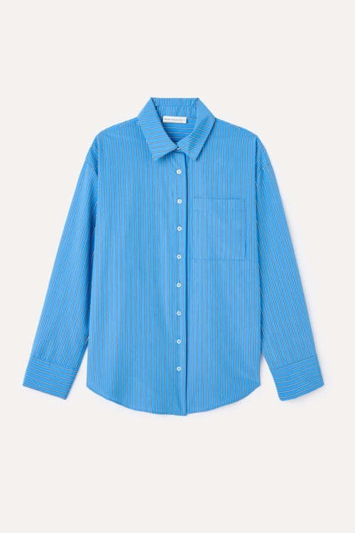 ÇİZGİLİ CEPLİ UZUN KOLLU GÖMLEK