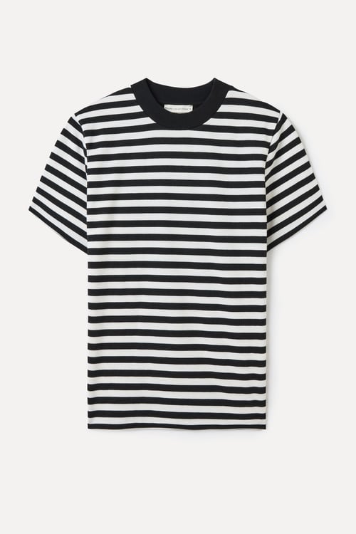 ÇİZGİLİ BİSİKLET YAKA T-SHIRT