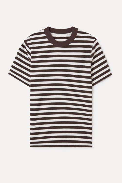 ÇİZGİLİ BİSİKLET YAKA T-SHIRT