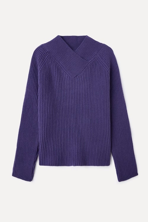  KRUVAZE YAKA YÜN KARIŞIMLI KAZAK