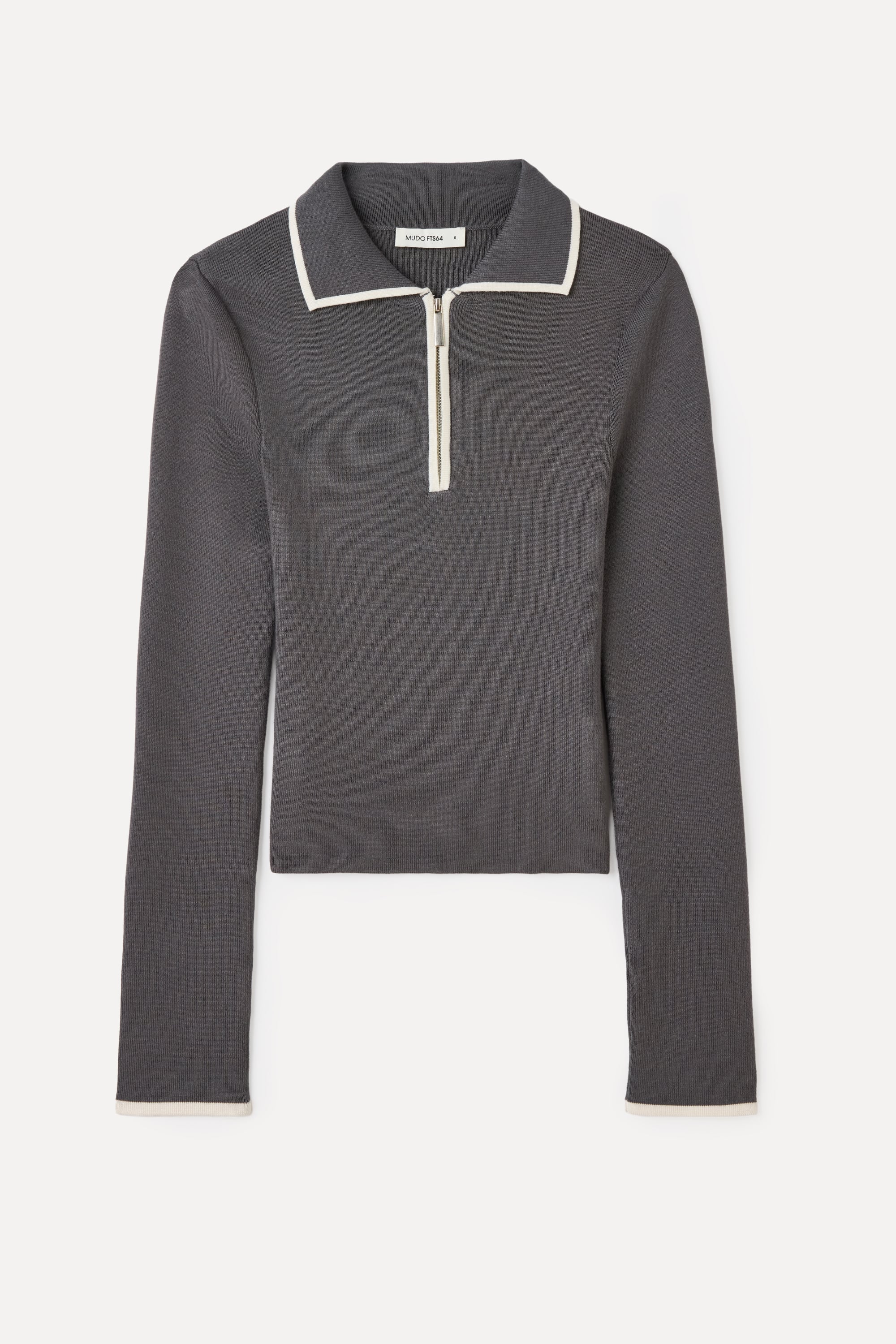 FITTED FERMUARLI POLO YAKA TRİKO KAZAK