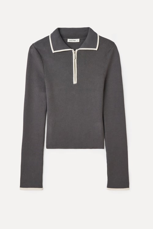  FITTED FERMUARLI POLO YAKA TRİKO KAZAK