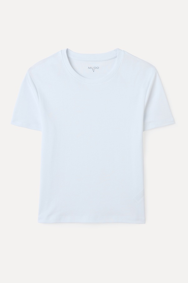 BİSİKLET YAKA CROP T-SHIRT