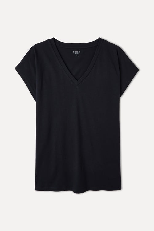 MODAL KARIŞIMLI V YAKA T-SHIRT