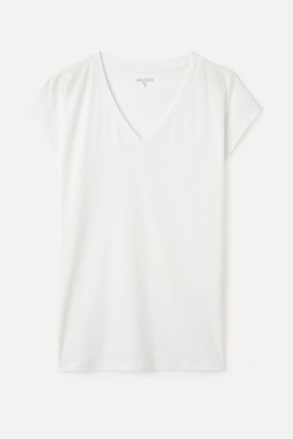 MODAL KARIŞIMLI V YAKA T-SHIRT