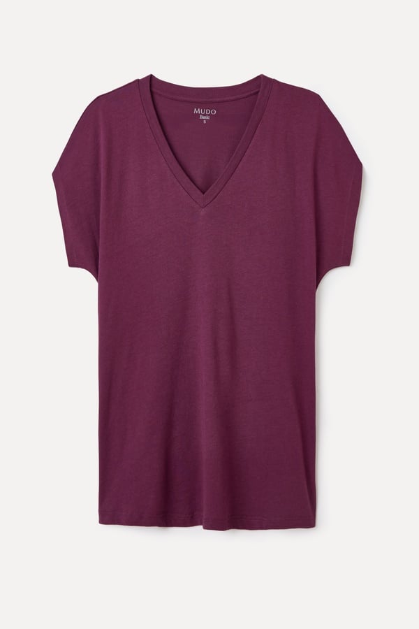 MODAL KARIŞIMLI V YAKA T-SHIRT