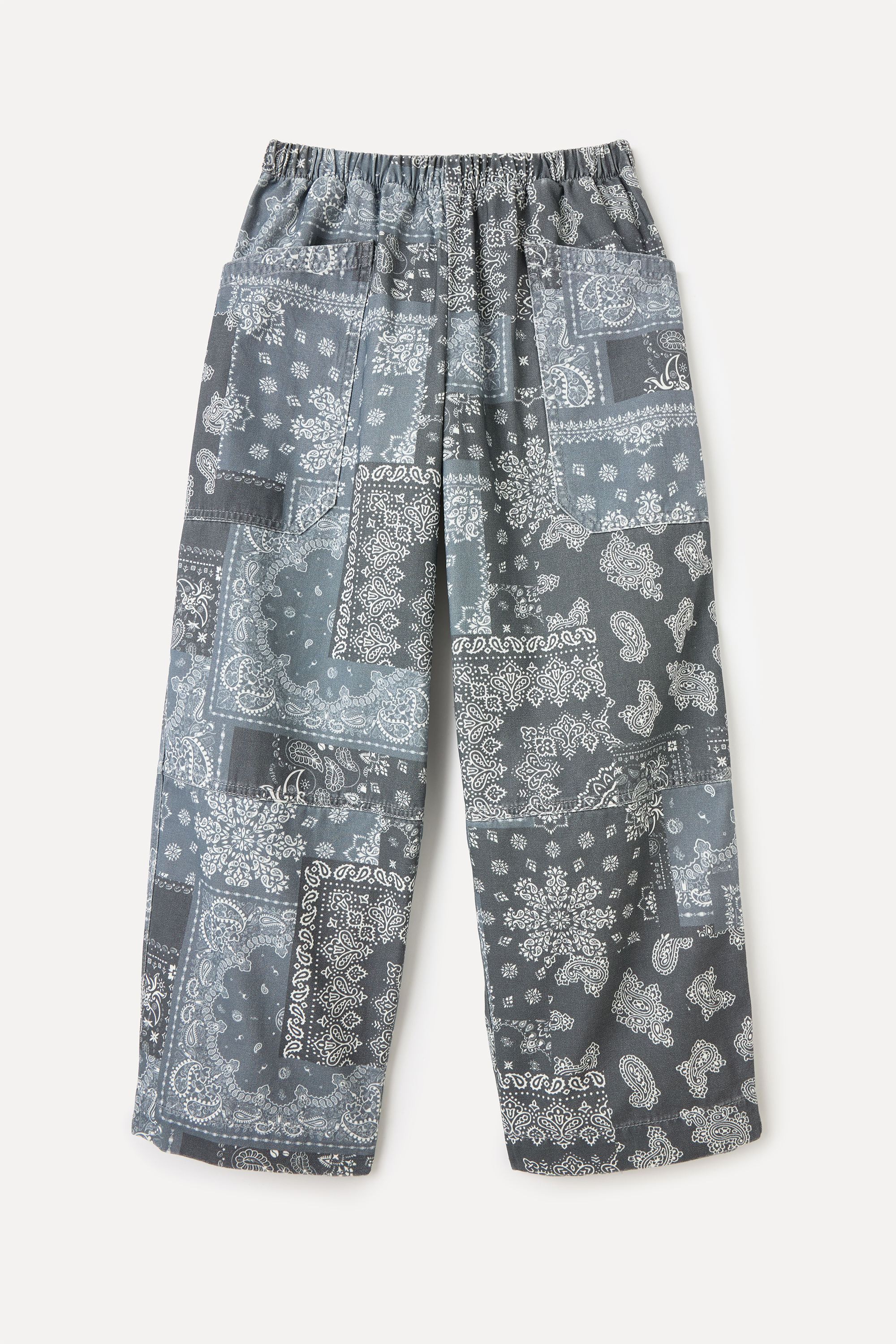 BASKILI WIDE LEG BELİ LASTİKLİ PANTOLON