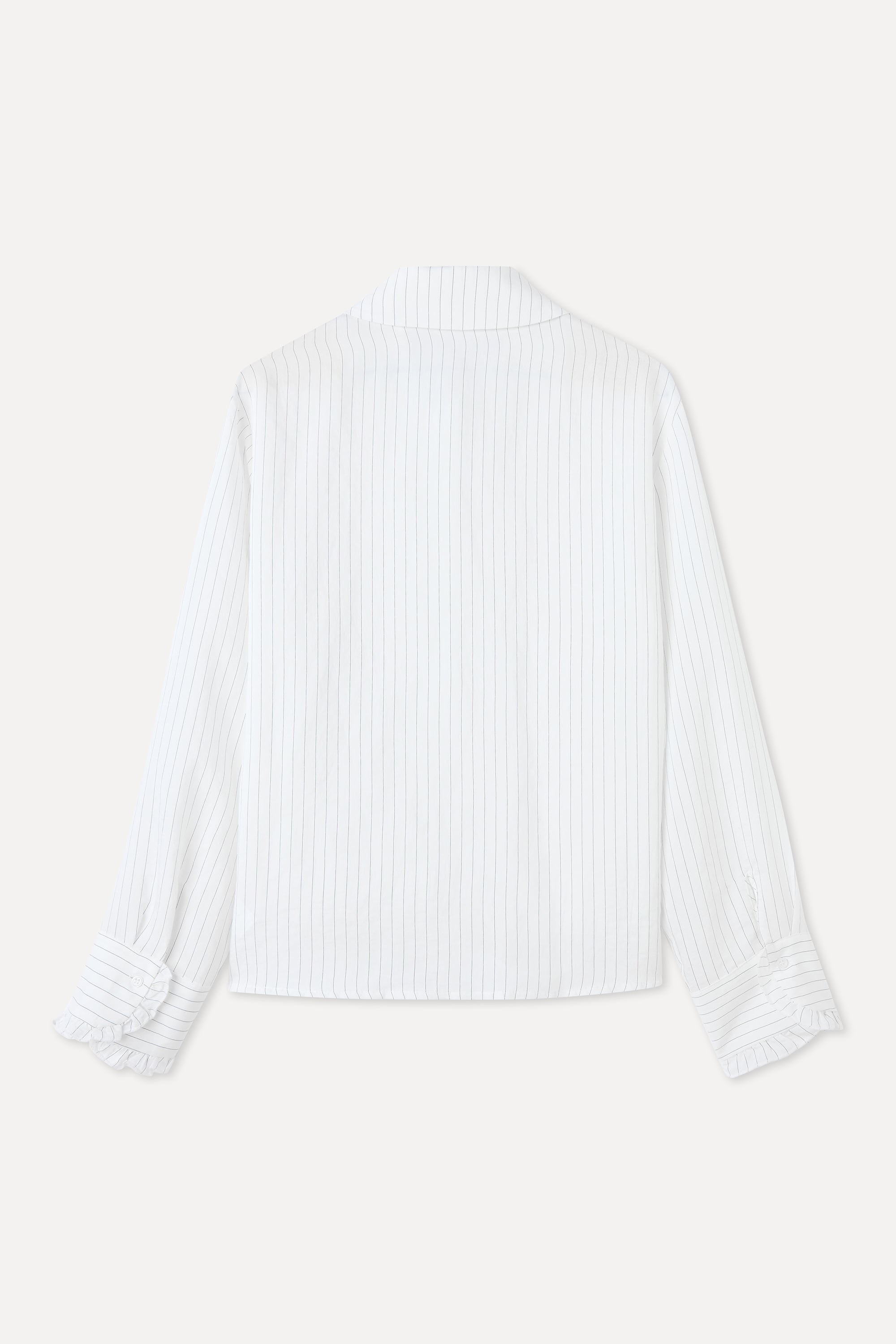 MODAL KARIŞIMLI ÇİZGİLİ FIRFIRLI BLUZ