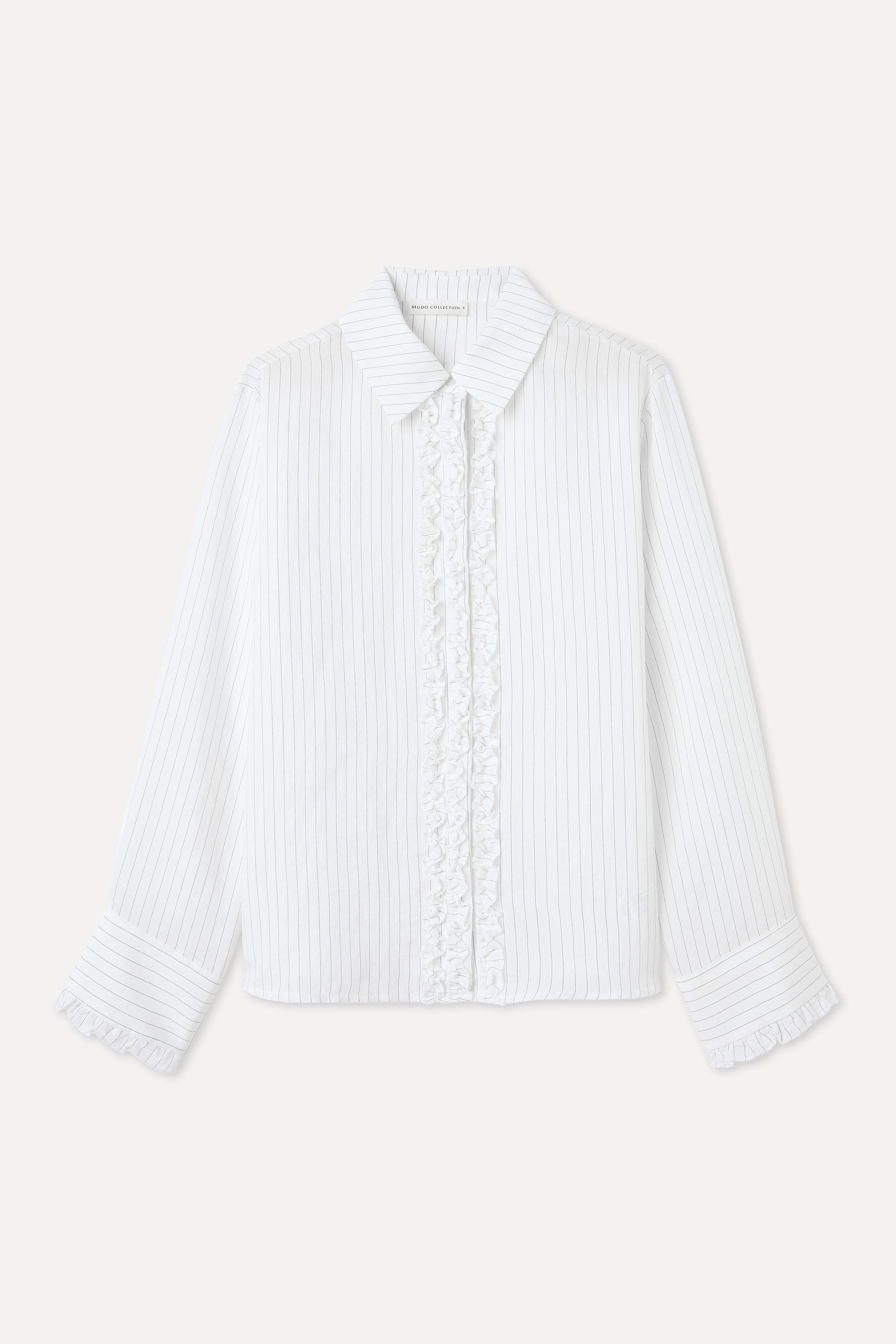 MODAL KARIŞIMLI ÇİZGİLİ FIRFIRLI BLUZ