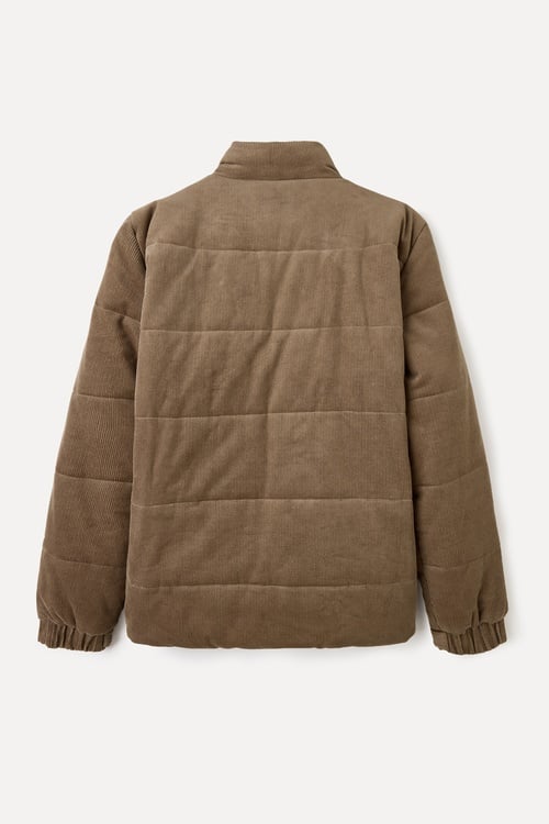  DİK YAKA KADİFE DOKULU PUFFER MONT