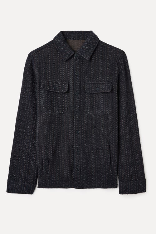 ÇİZGİLİ ÖRME GÖMLEK CEKET