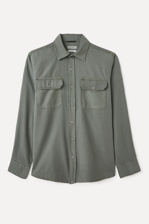 REGULAR FIT KADİFE DOKULU UZUN KOLLU GÖMLEK