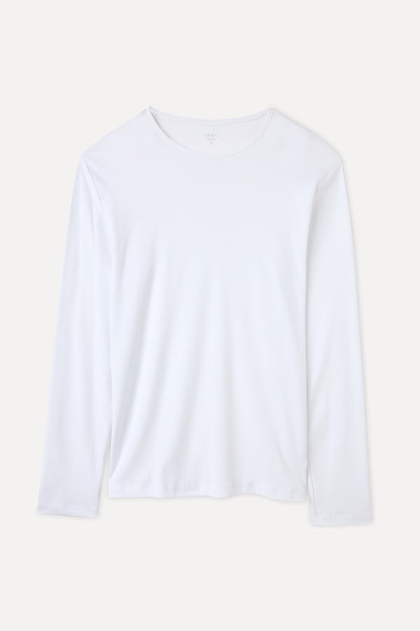 BİSİKLET YAKA UZUN KOLLU T-SHIRT