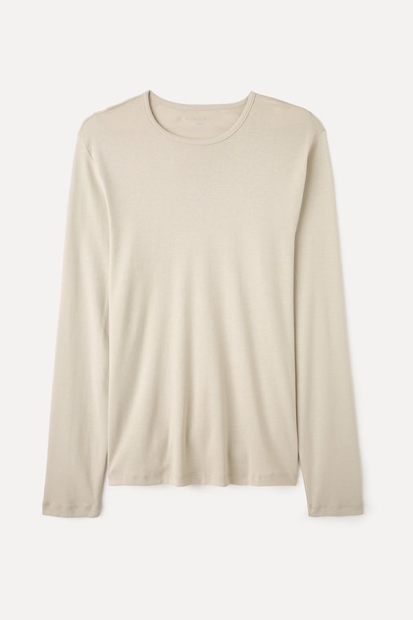 BİSİKLET YAKA UZUN KOLLU T-SHIRT