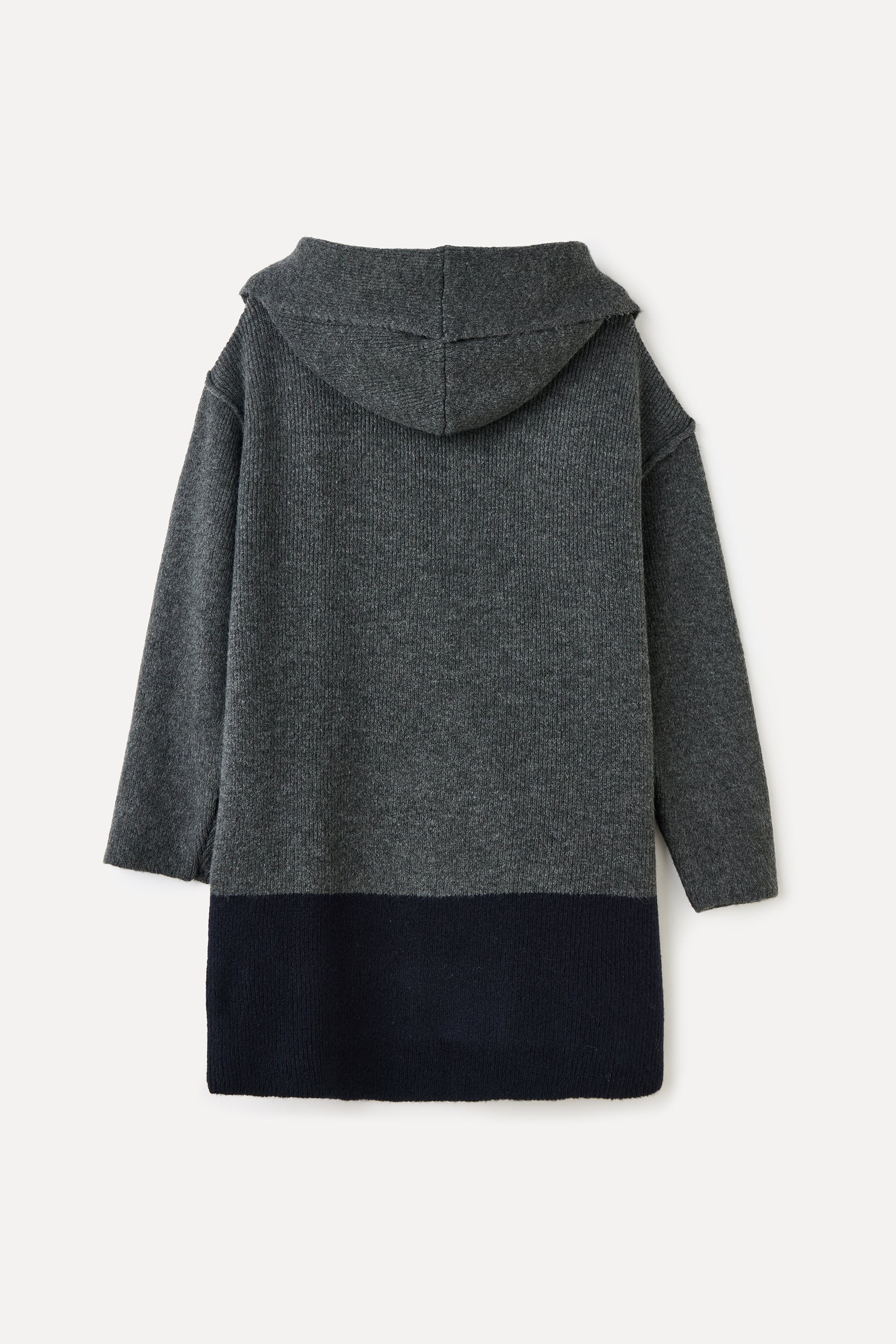 RENK BLOKLU OVERSIZE KAPÜŞONLU HIRKA