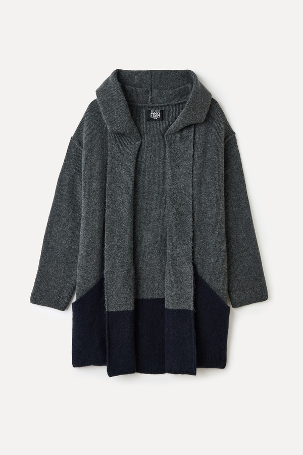 RENK BLOKLU OVERSIZE KAPÜŞONLU HIRKA