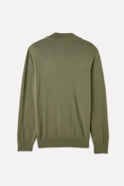 FERMUARLI DİK YAKA TRİKO KAZAK