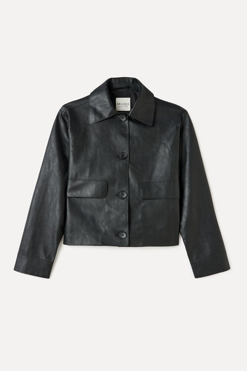  ERKEK YAKA DERİ GÖRÜNÜMLÜ CEKET