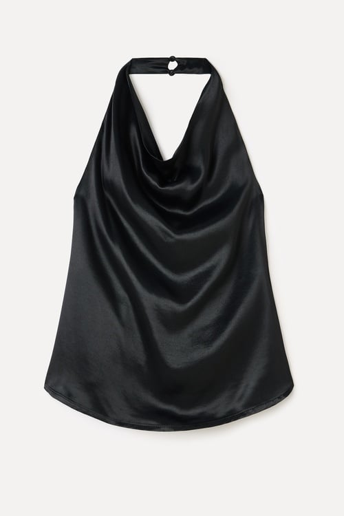 SATEN SIRTI AÇIK BLUZ