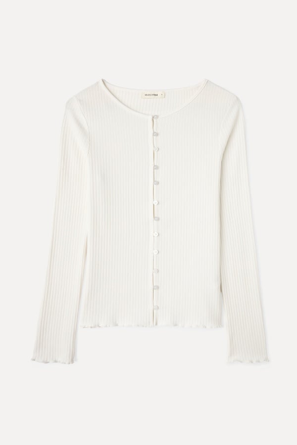 FITTED BİSİKLET YAKA DÜĞMELİ BLUZ