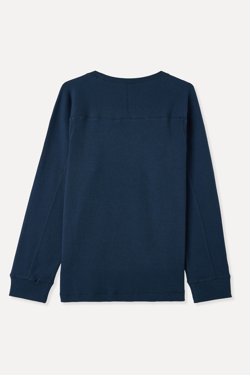 LOOSE FIT DOKULU BİSİKLET YAKA SWEATSHIRT