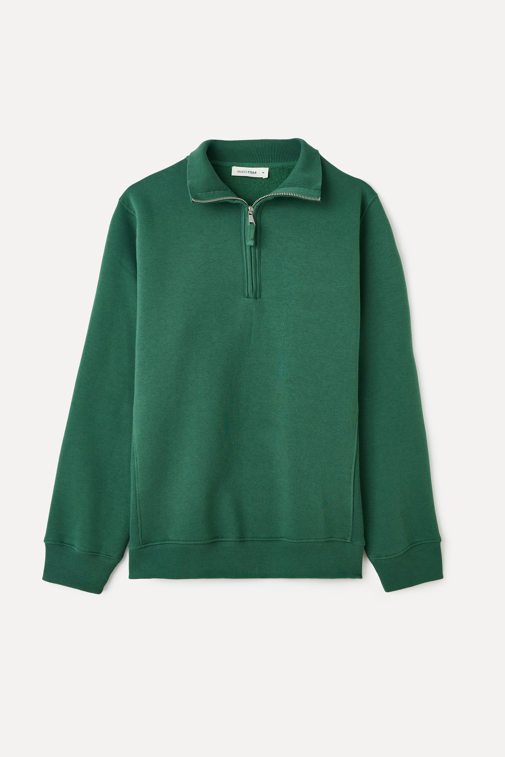 COMFORT FIT FERMUARLI DİK YAKA SWEATSHIRT