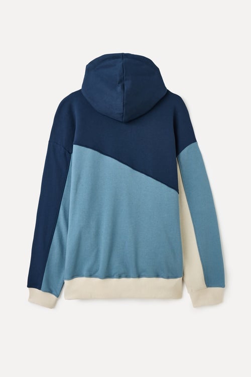  RENK BLOKLU OVERSIZE KAPÜŞONLU SWEATSHIRT