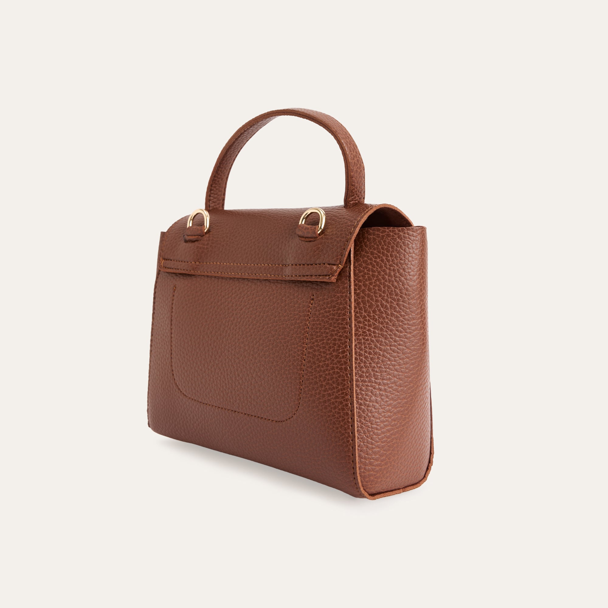 ŞERİT DETAYLI DERİ GÖRÜNÜMLÜ OMUZ ÇANTASI