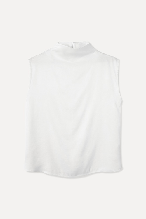  DİK YAKA KOLSUZ BLUZ