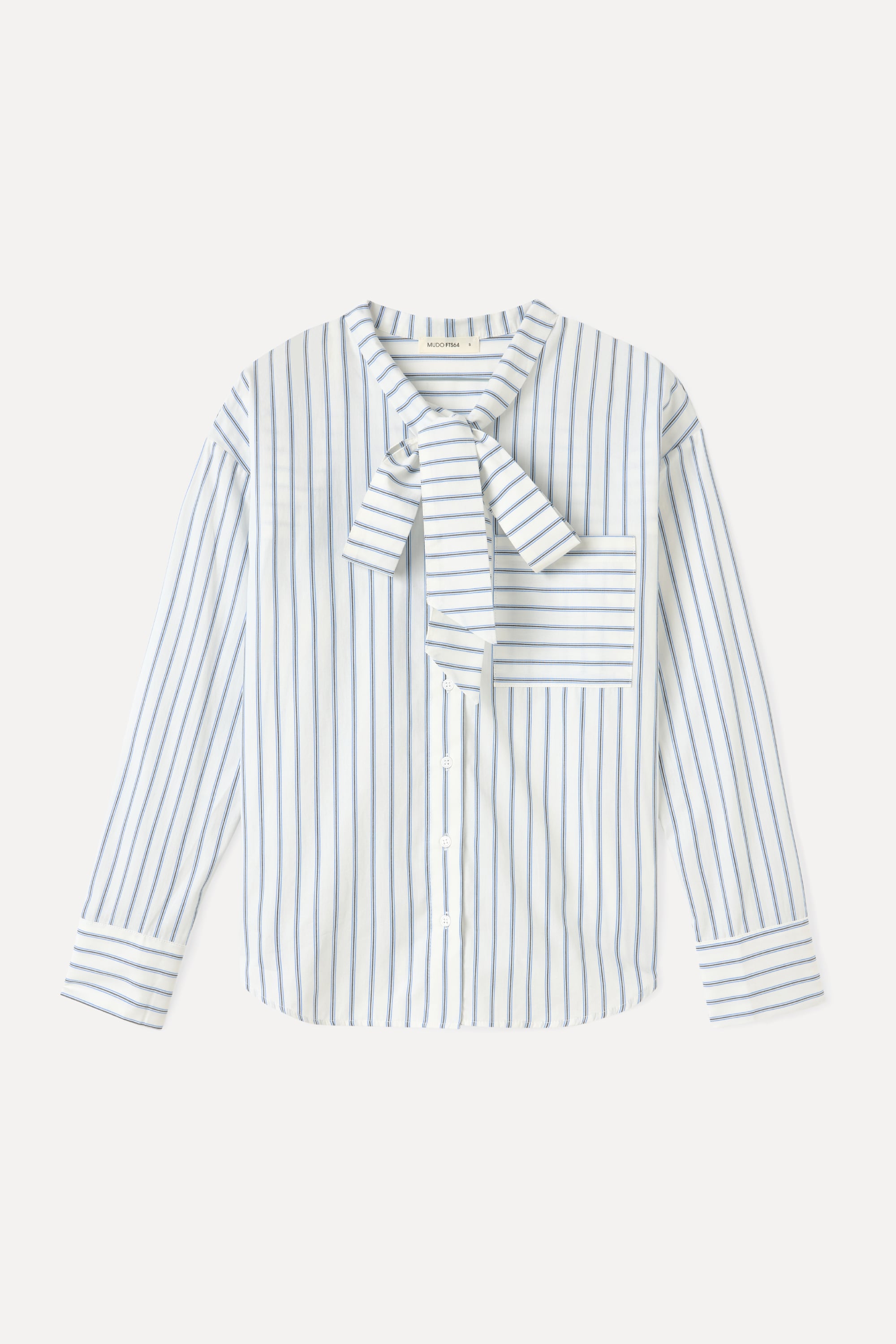 ÇİZGİLİ YAKASI BAĞLAMALI GÖMLEK