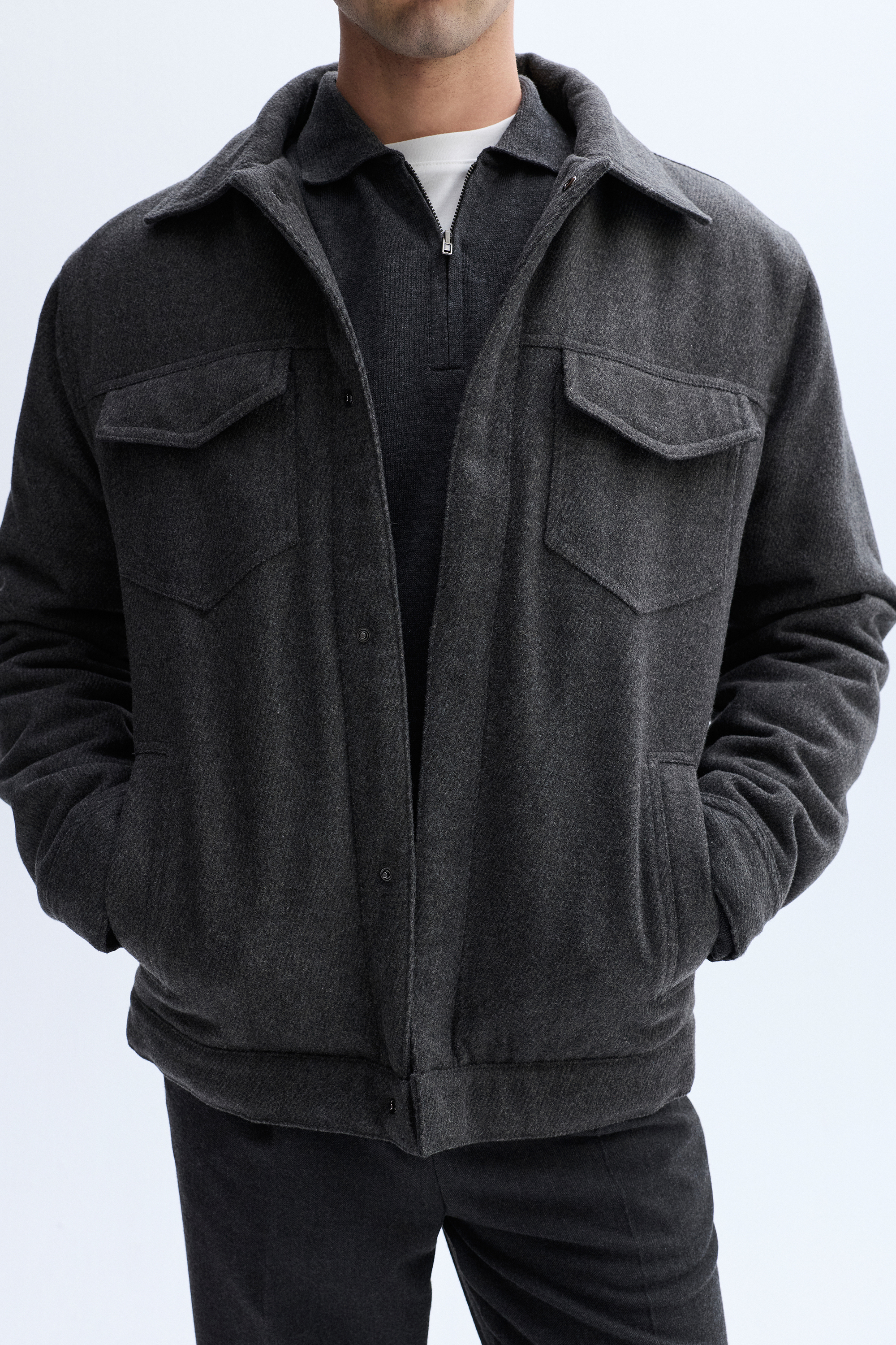 YÜN KARIŞIMLI TRUCKER CEKET