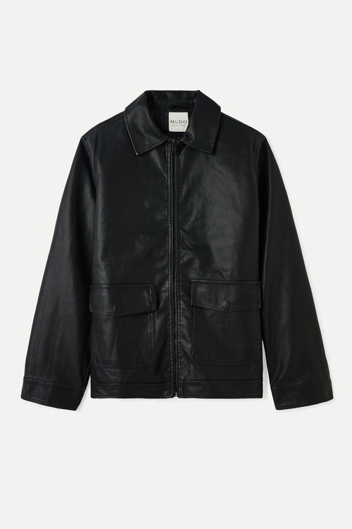  DERİ GÖRÜNÜMLÜ CASUAL CEKET