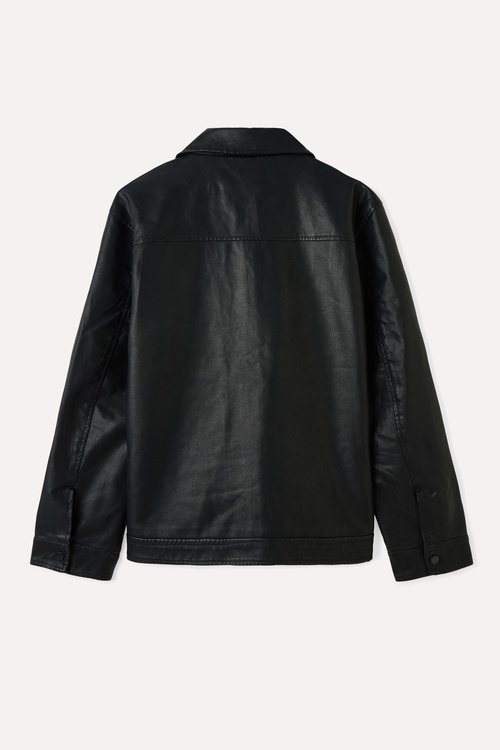  DERİ GÖRÜNÜMLÜ CASUAL CEKET