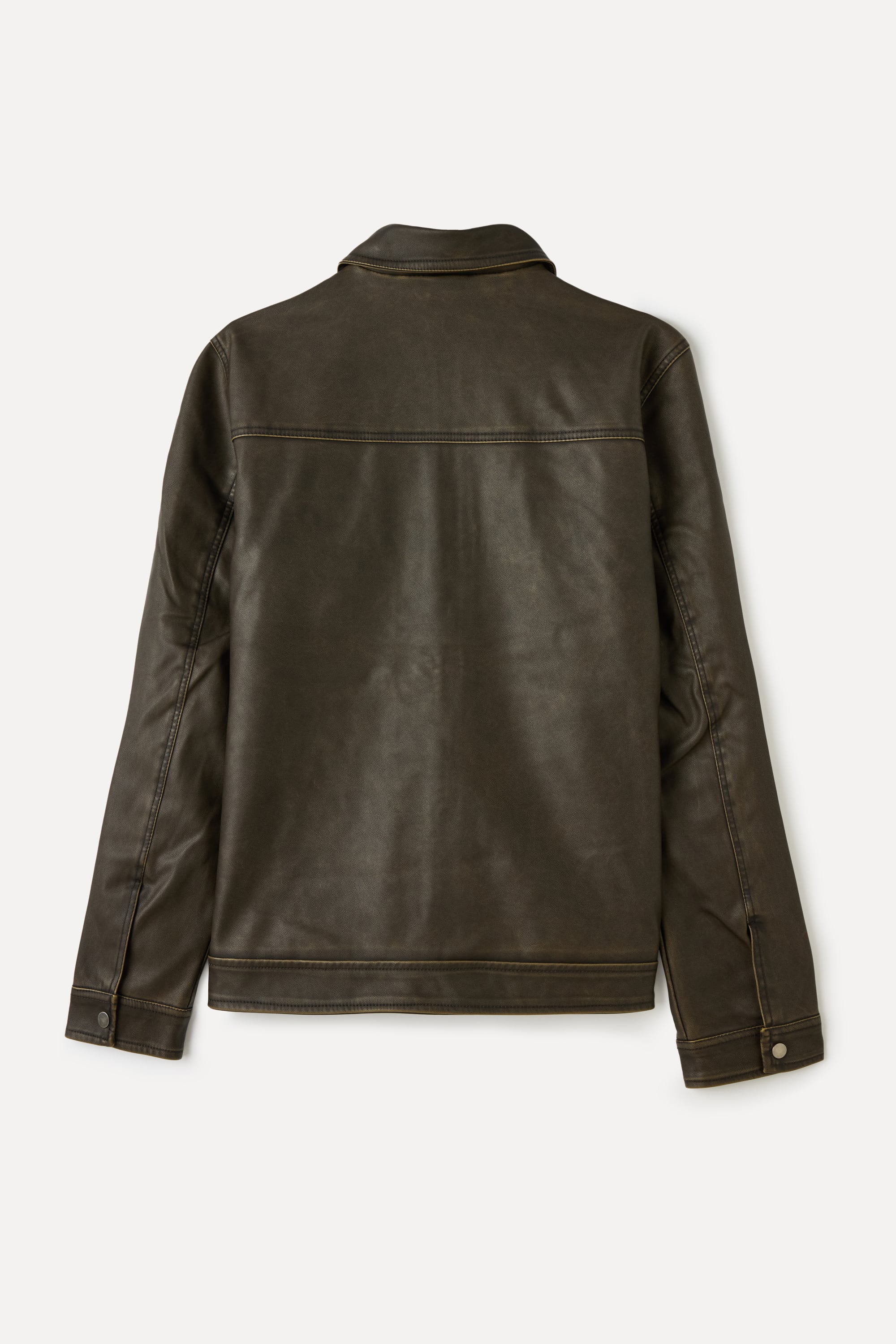 DERİ GÖRÜNÜMLÜ CEPLİ CASUAL CEKET