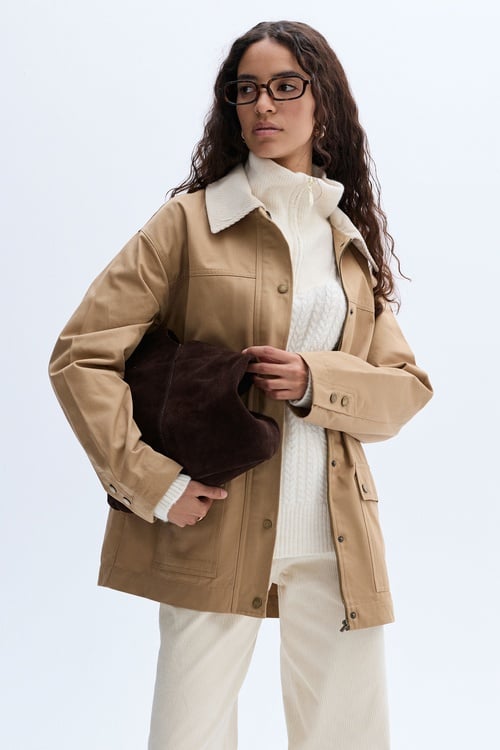 KADİFE YAKA CASUAL CEKET