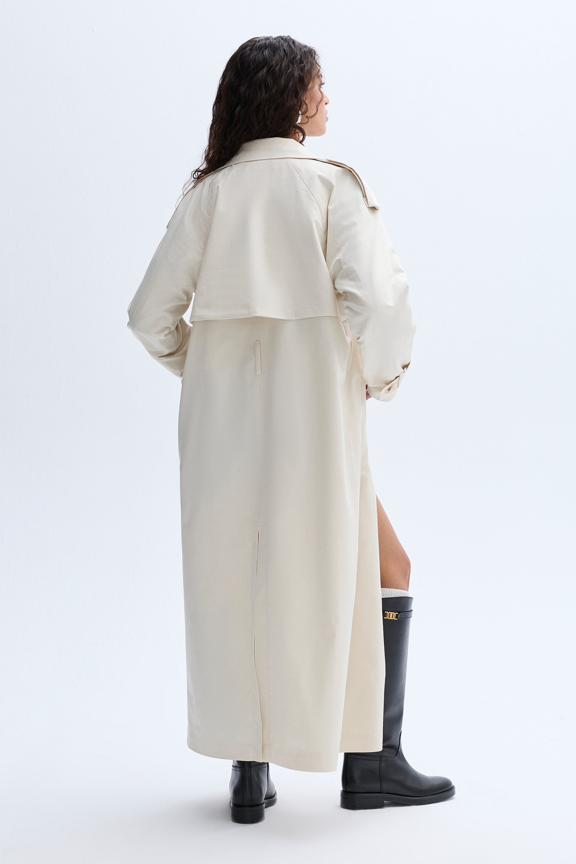 BAĞLAMALI UZUN OVERSIZE TRENÇKOT