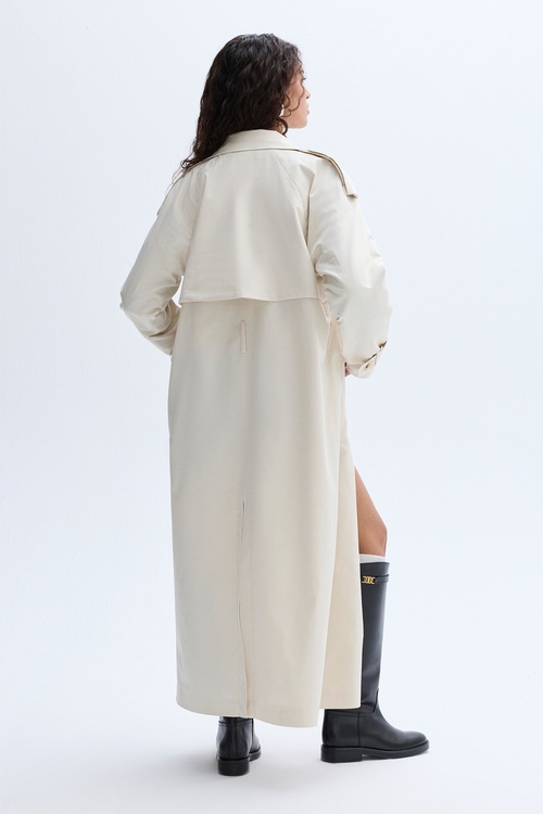 BAĞLAMALI UZUN OVERSIZE TRENÇKOT