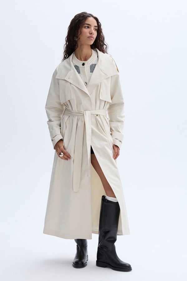 BAĞLAMALI UZUN OVERSIZE TRENÇKOT